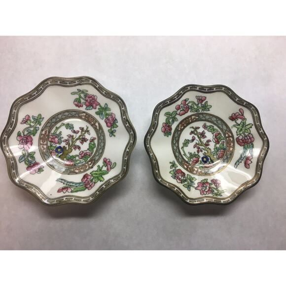 VINTAGE Coalport CHINA Indian Tree Pattern VARIOUS Plate Saucers SET 8 PIECE - Picture 2 of 12